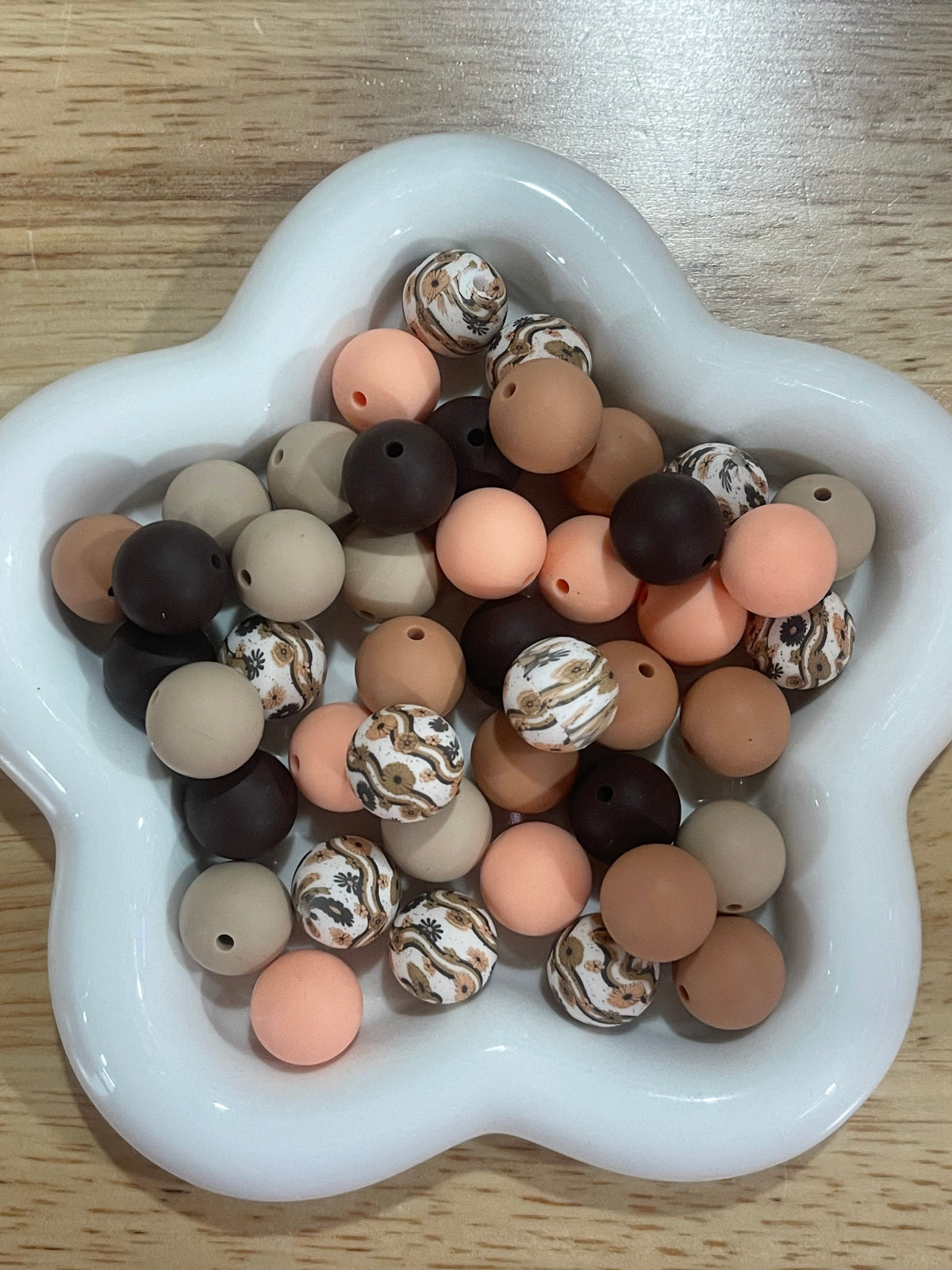 Autumn Peach 15mm Silicone Bead Mix |50pcs