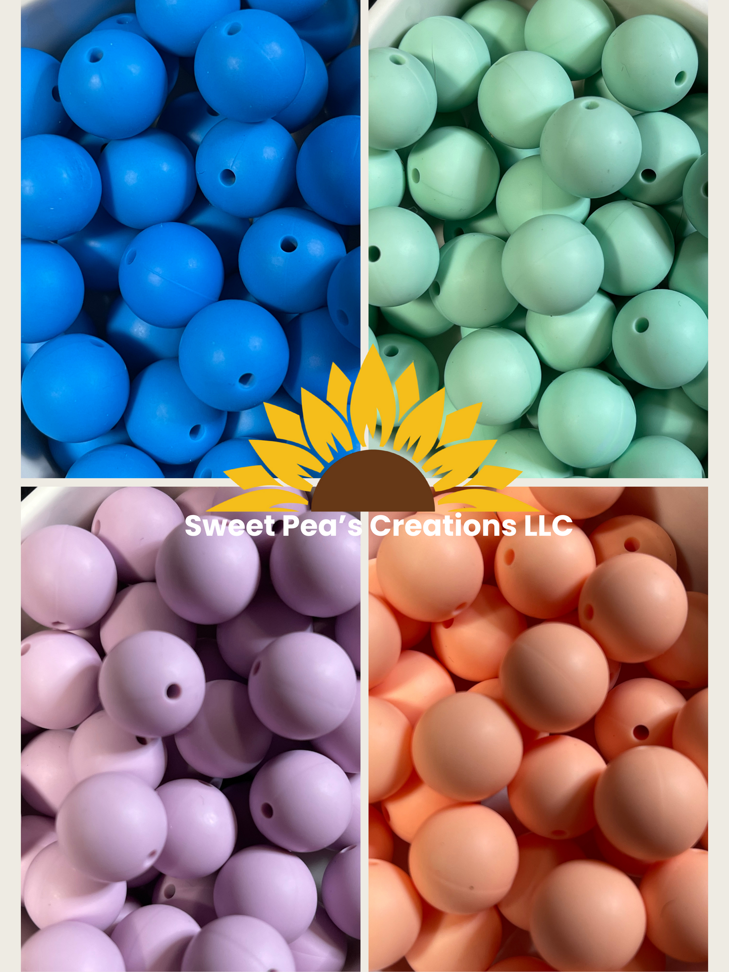 15mm Solid Silicone Beads