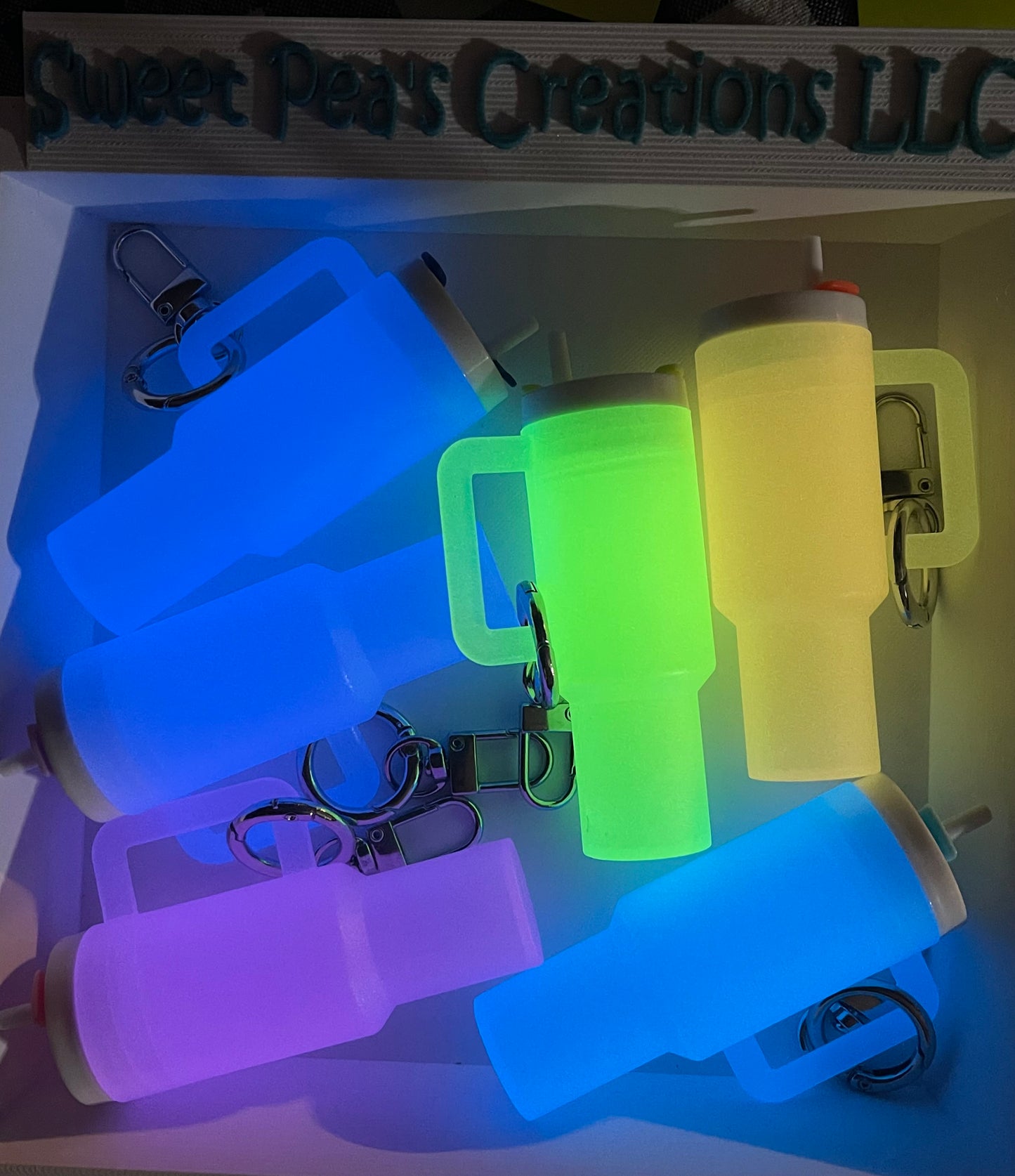 Glow in Dark mini tumbler keychain