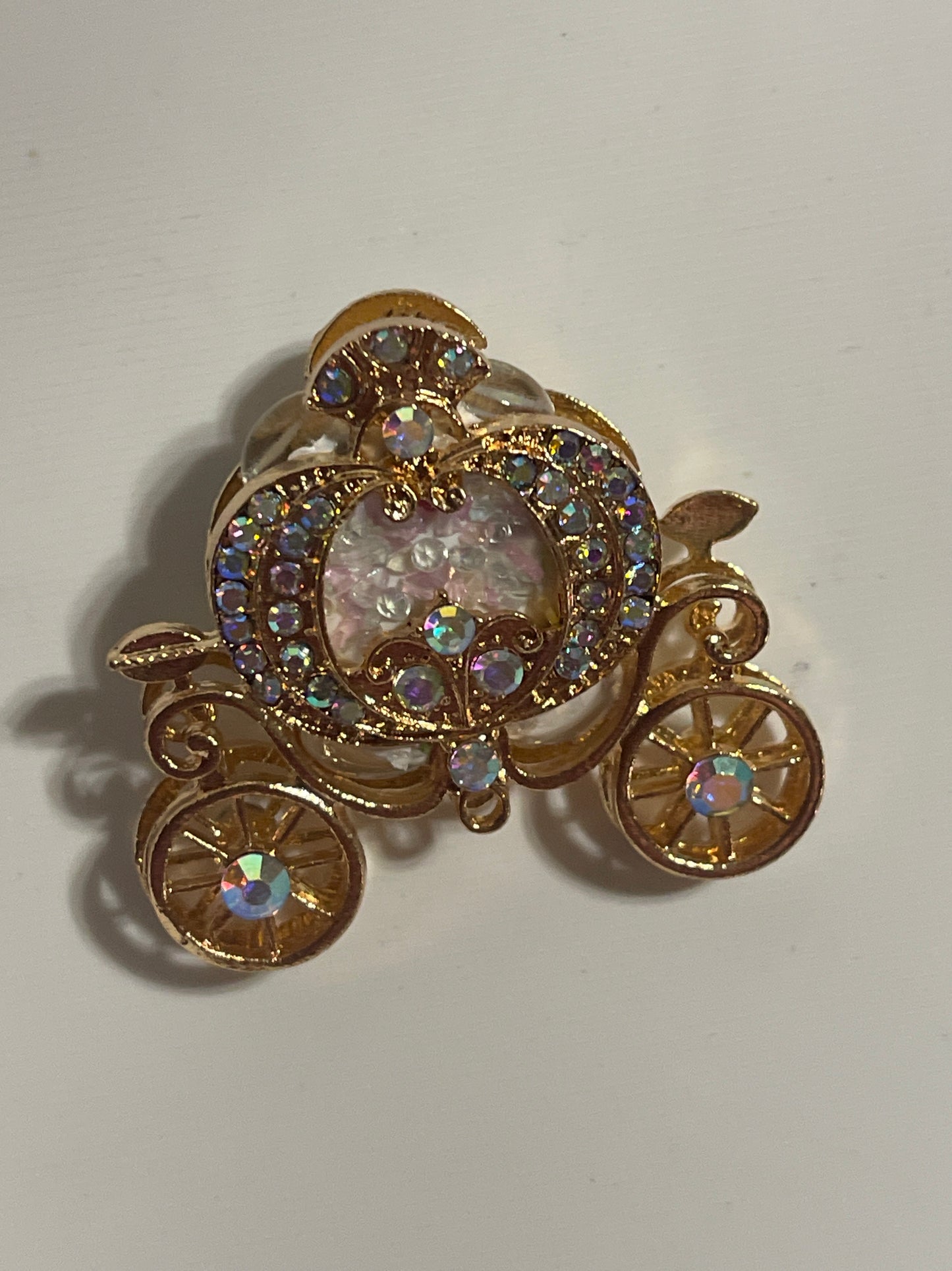 Gold Metal carriage bead 2pcs