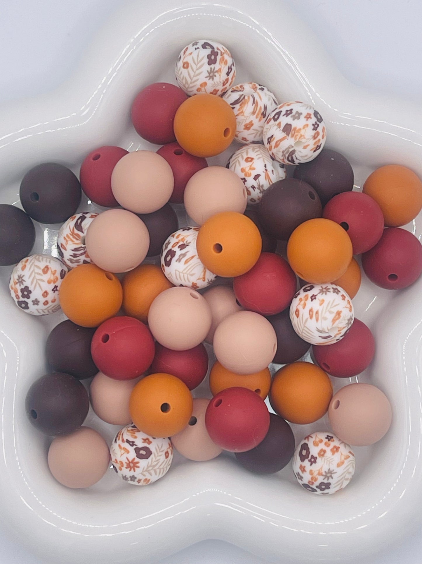 Harvest Spice 15mm Silicone Bead Mix|50 Count