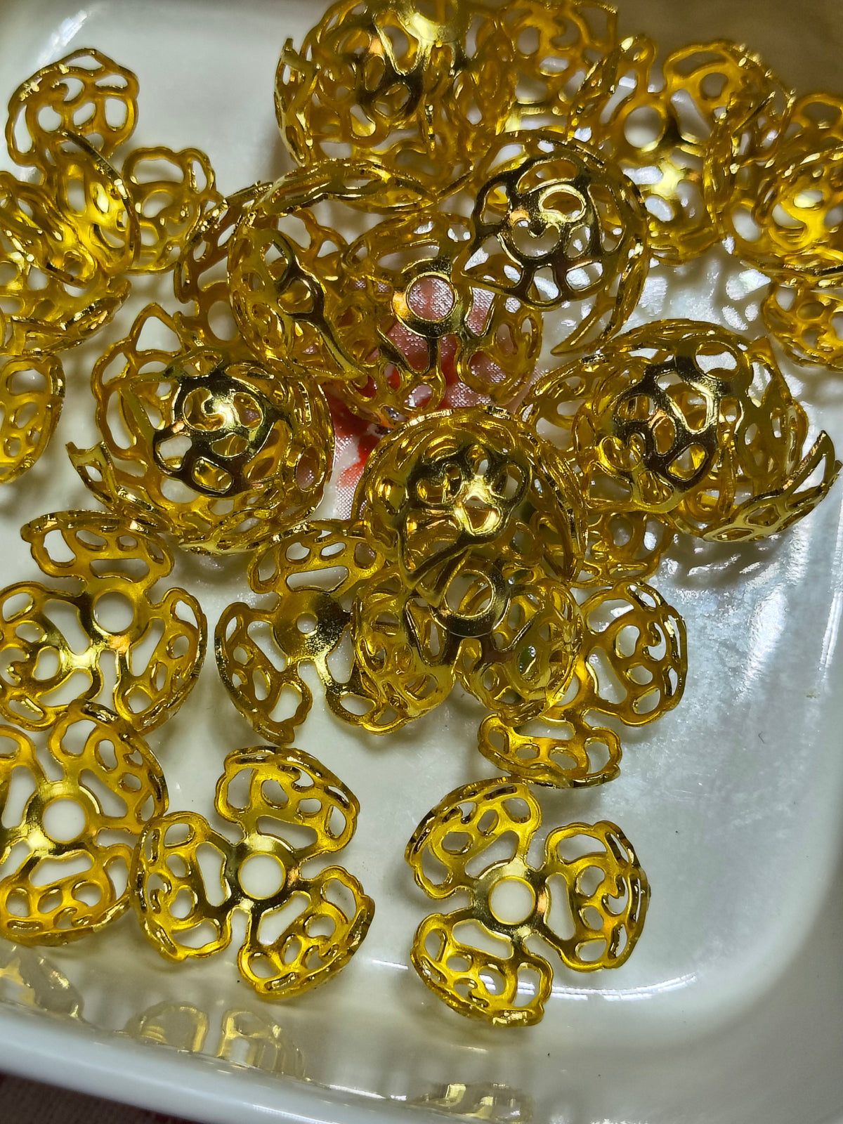 25PCS Rose Bead Caps