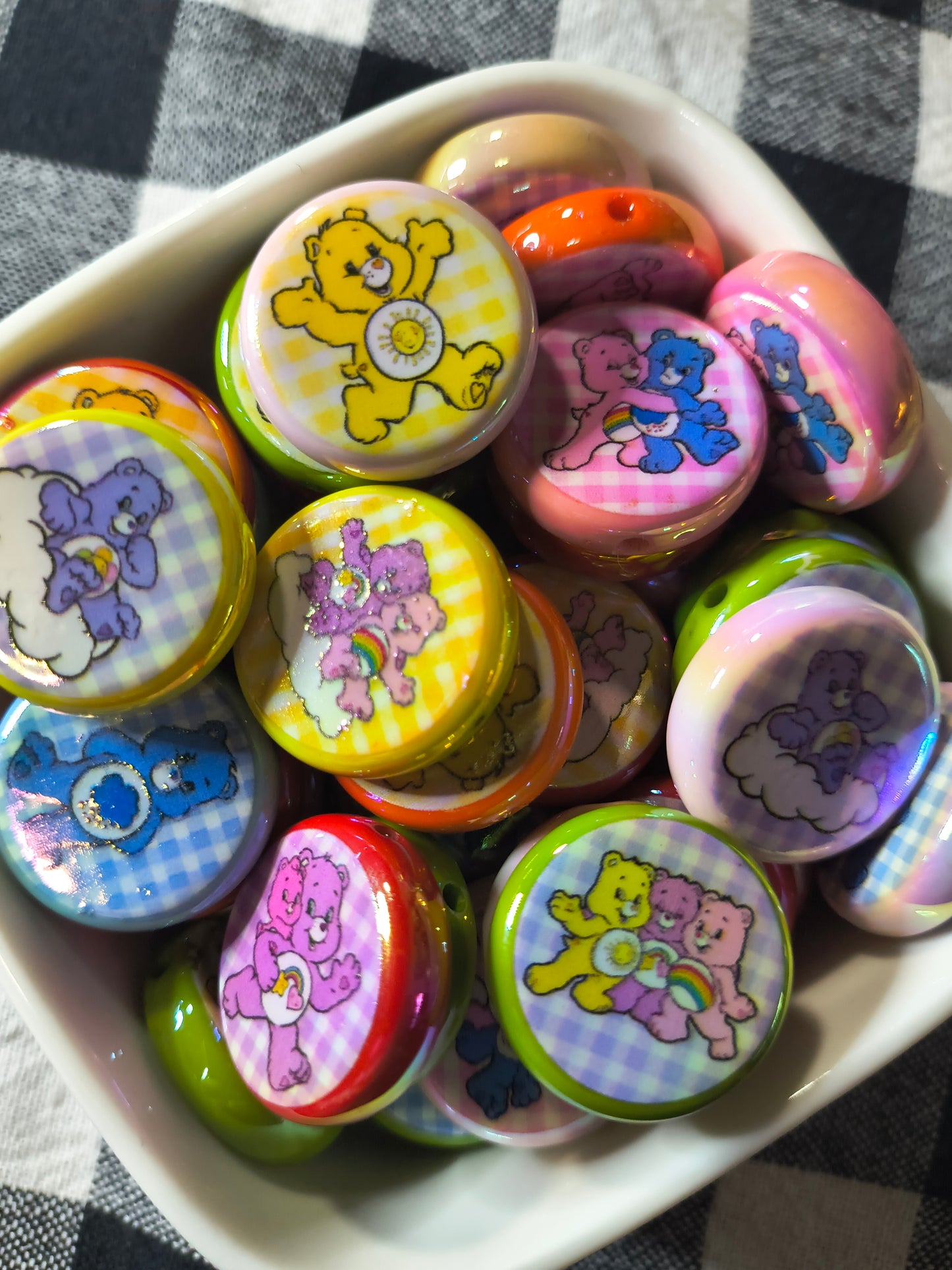 AB Coated Carebear Bead