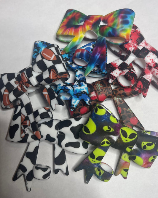 Printed Bow Straw Topper
