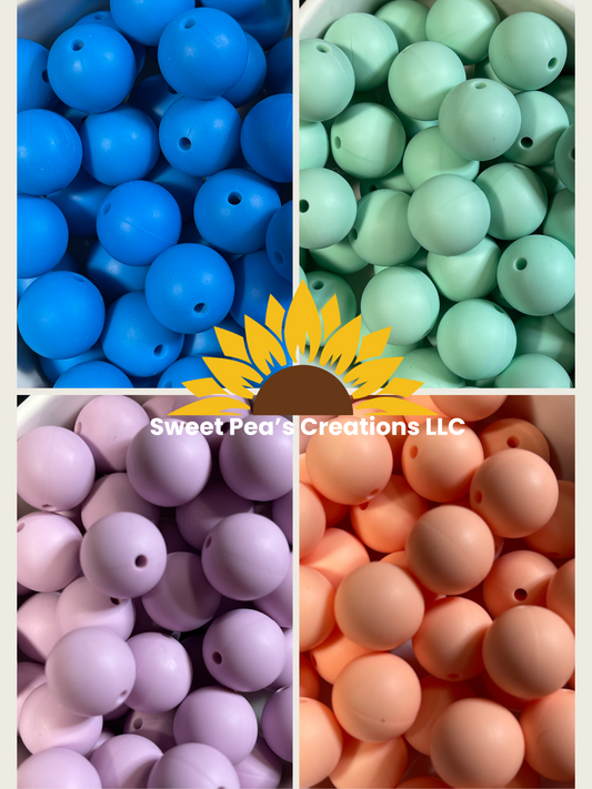 15mm Solid Silicone Beads