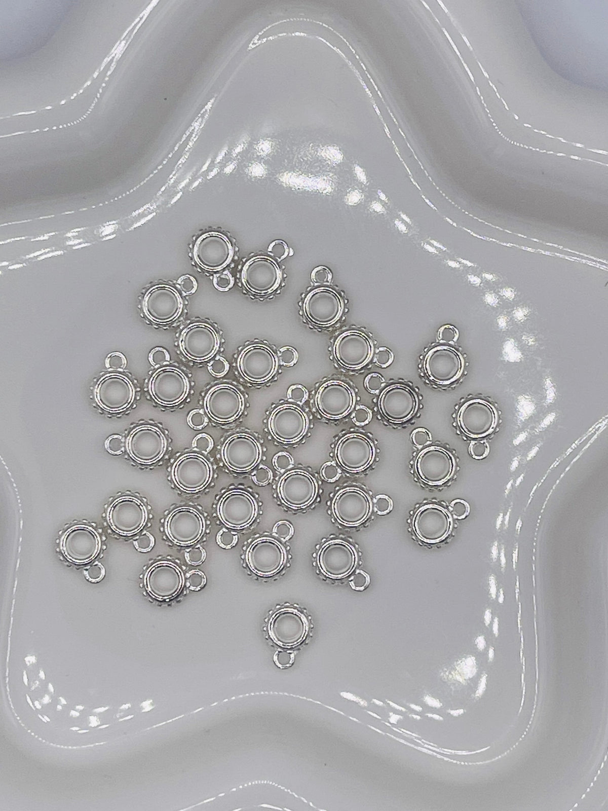 30pcs Silver Metal Bail Bead