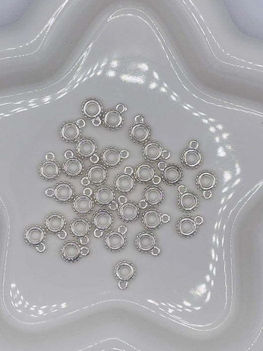 30pcs Silver Metal Bail Bead