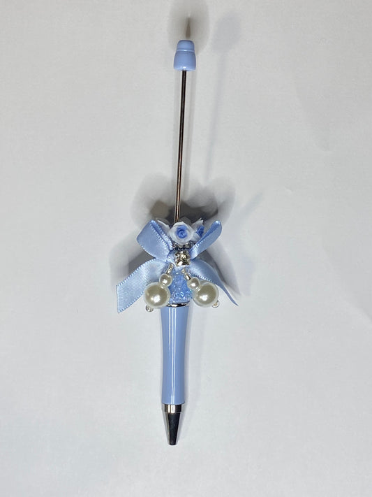 Blue Fancy Pen with Bow/Pearls