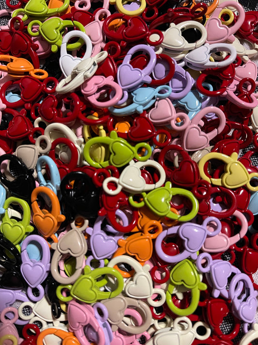 25pcs Metal Heart Keychain Hardware