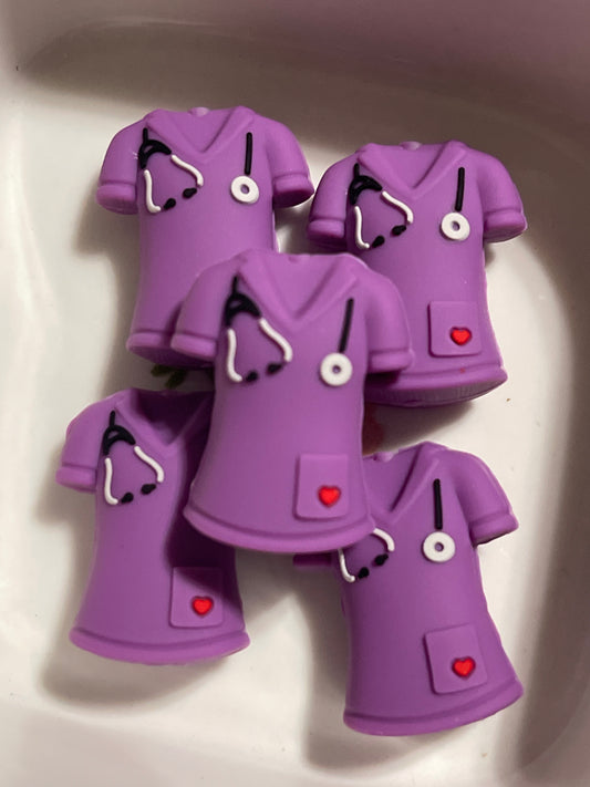 3D Purple Scrub Top￼