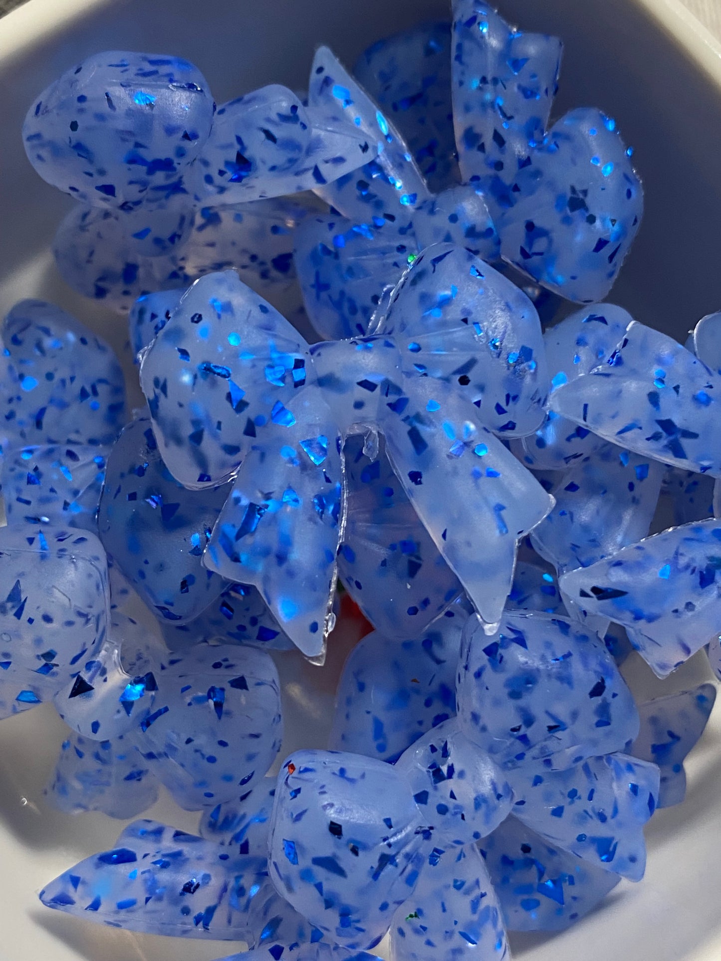 Blue Glitter Focal Bow