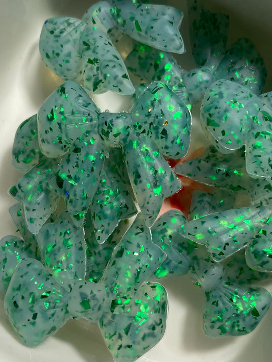 Green Glitter Focal Bow