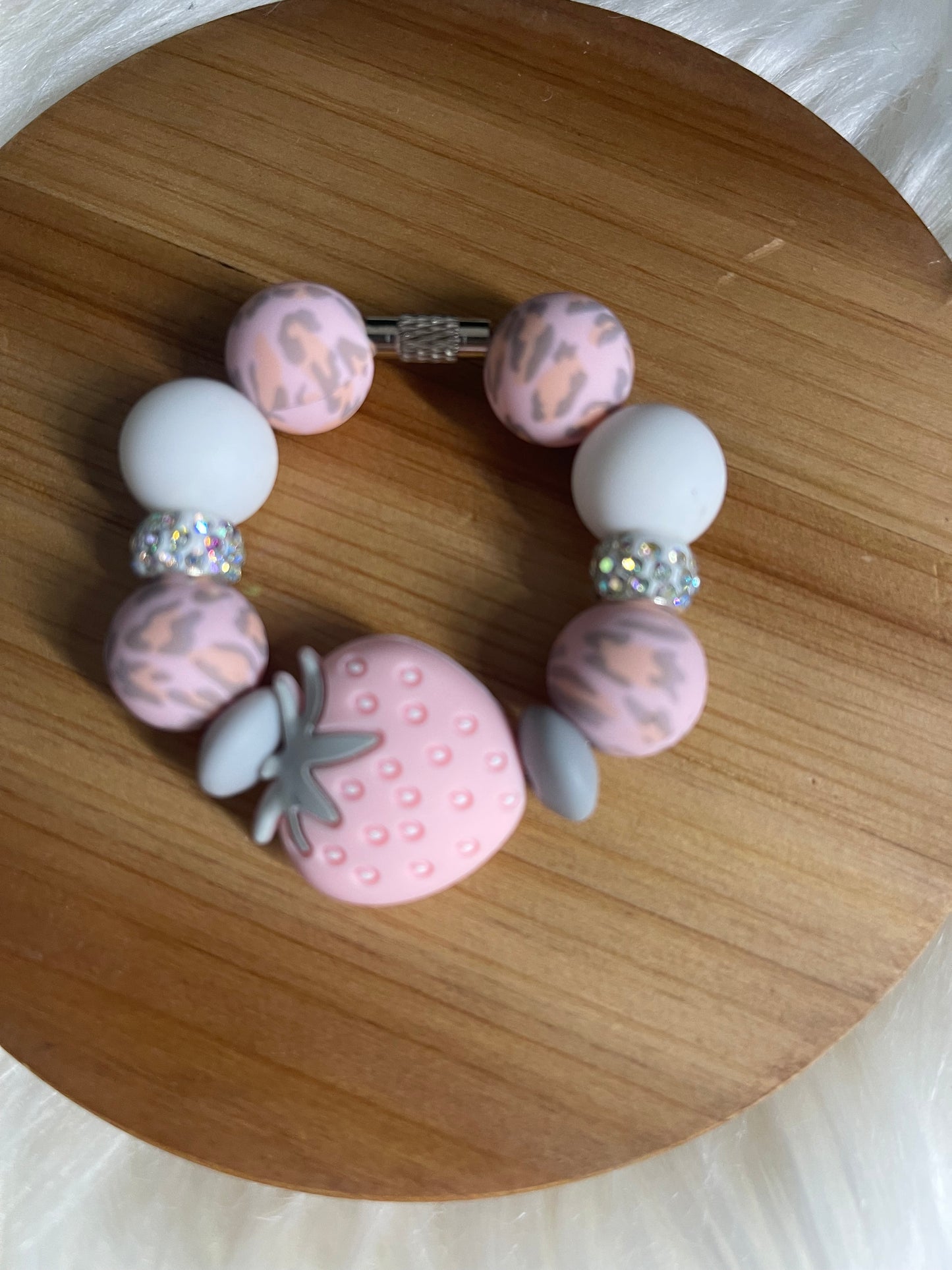 Light Pink Strawberry Cup Charm