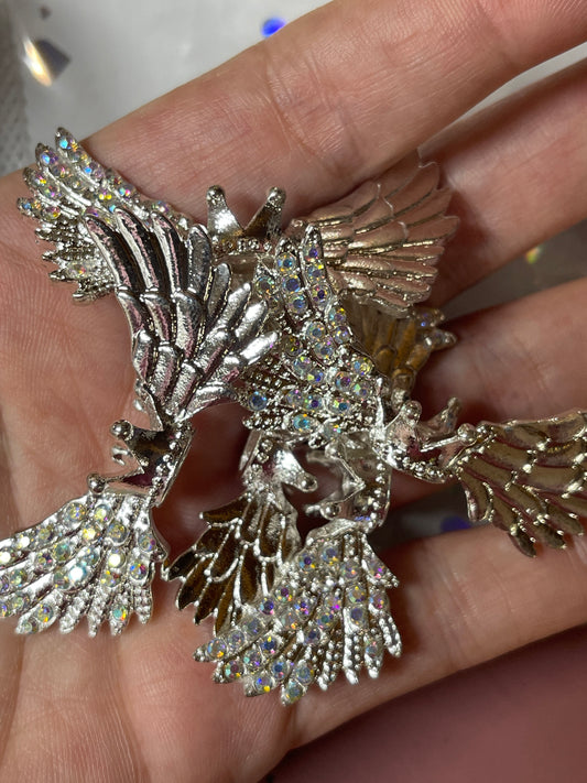 5pcs Metal Angel Wings w/Rhinestones