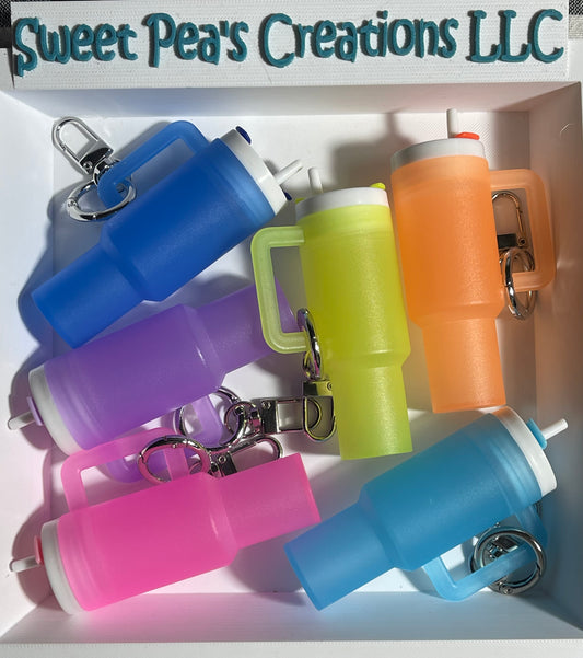 Glow in Dark mini tumbler keychain