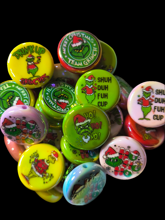 AB Coated Grinch Beads