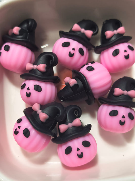 3D Pink Pumpkin with Witches Hat
