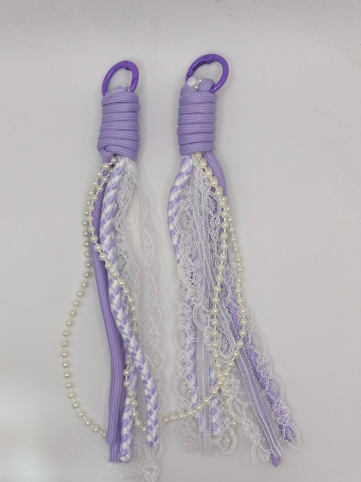 Lace And Pearl Braided Keychain