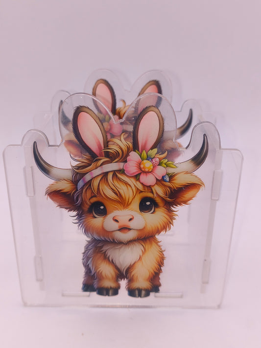 Spring Time Highland Cow Double Sided Pen Box(54)