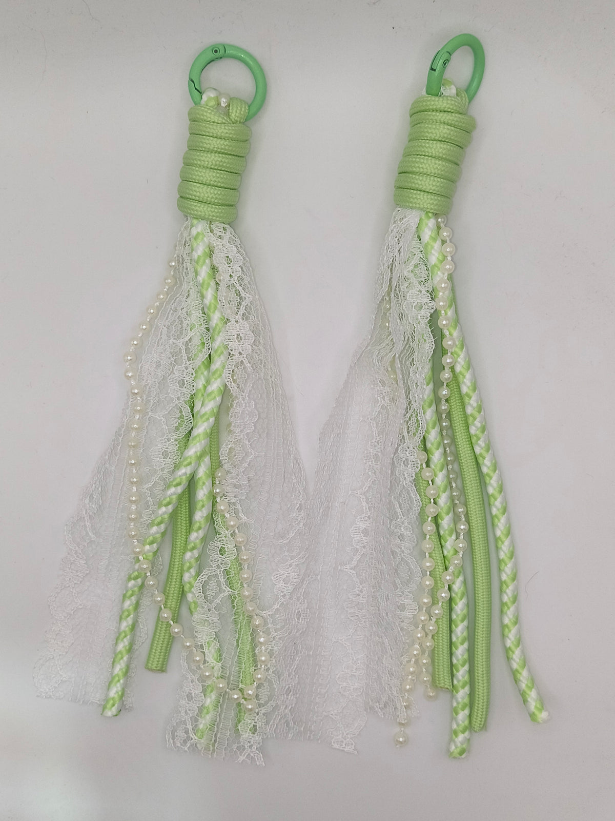 Lace And Pearl Braided Keychain