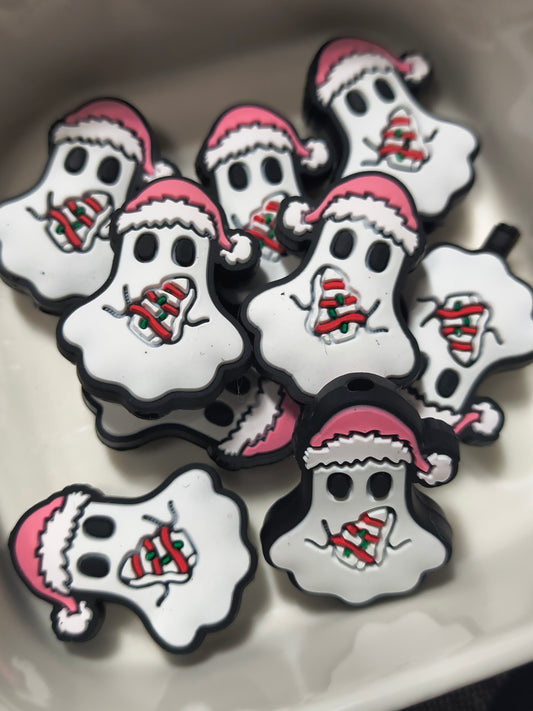 Christmas Ghost with Pink Hat