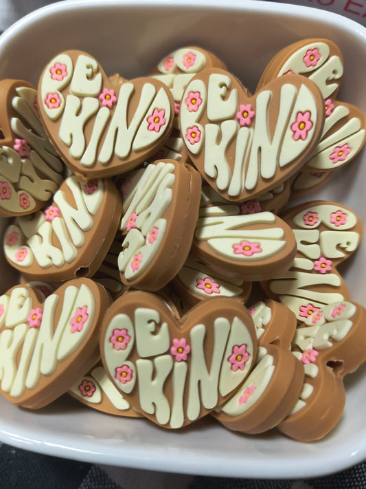 Brown Heart Shaped Be Kind