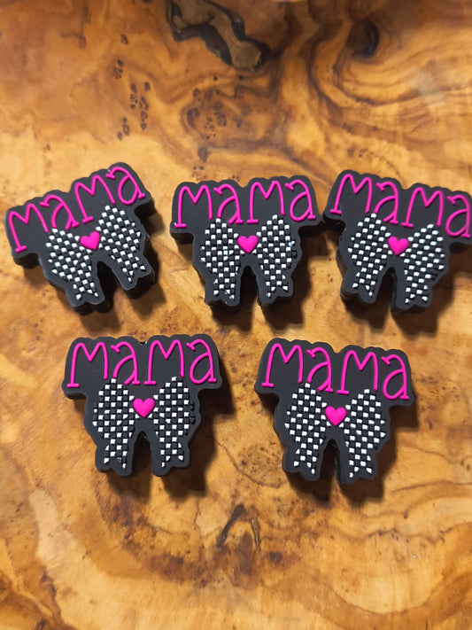 Pink and Black Mama With Bow