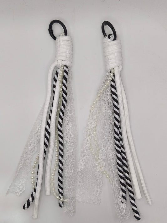 Lace And Pearl Braided Keychain