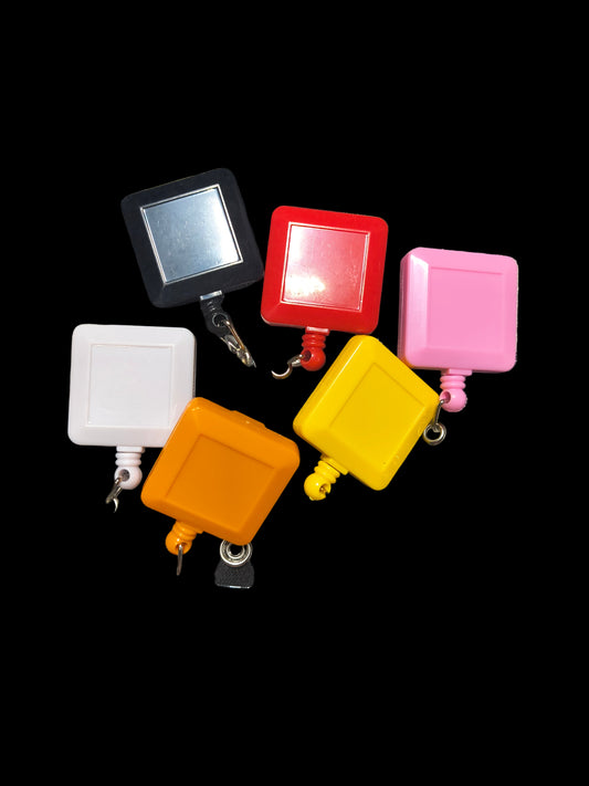 Sqaure Badge Reel Metal Clip