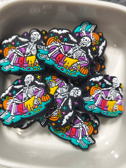 Skeleton on Pool Float