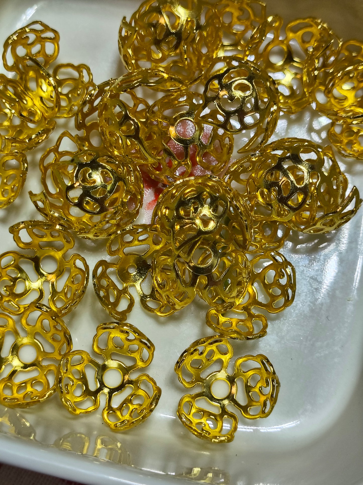 25PCS Rose Bead Caps