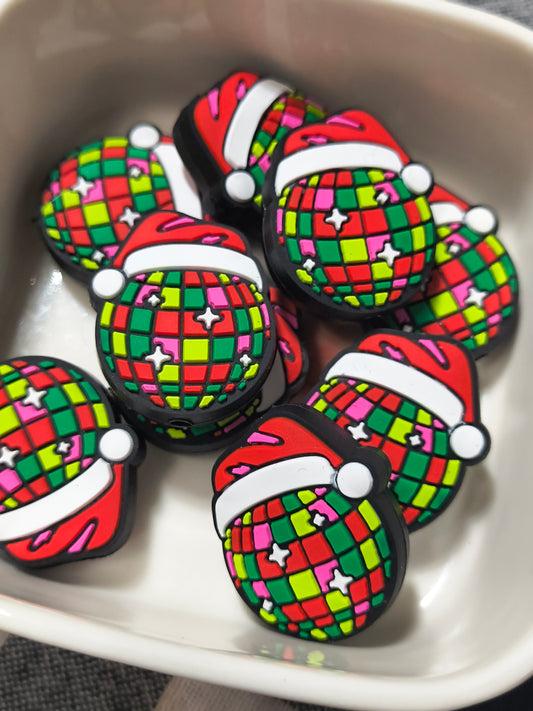 Disco Ball with Santa Hat