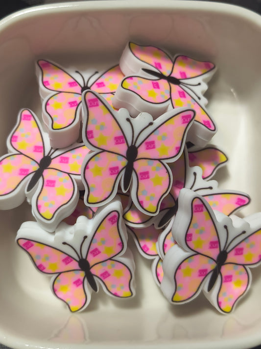 Pink Candy and Stars Butterfly