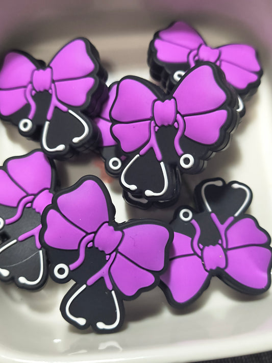 Purple Stethoscope Bow